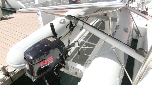 Solar panels and dinghy davits Solar panels and dinghy davits