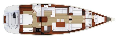 Jeanneau 58 : boat layout