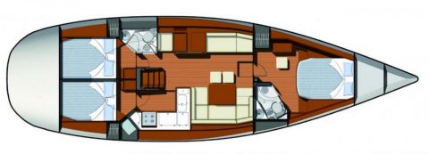 Sun Odyssey 50DS boat layout