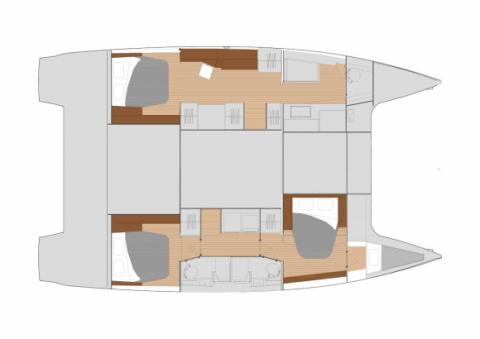 Plan d'aménagement version propriétaire (trois cabines) du Saona